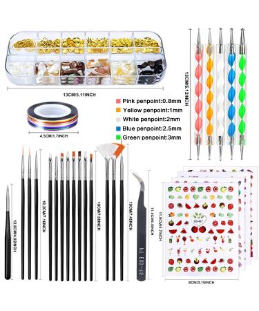 JOYJULY Nail Art Kit: Brushes, Dotting Tools, Rhinestones, Stickers, Holographic Glitters - Black Free - Buy Online on GoSupps.com