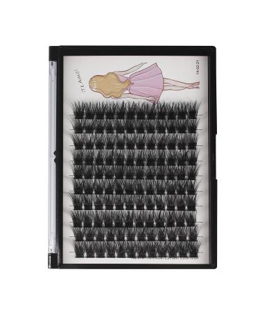 Bodermincer 120 Clusters/box Wide Cluster 3D Effect Glue Bonded Cluster Eyelashes Individual Eyelash Extension Eyelashes Bunches False Eyelashes Home Eyelash Extension (8MM)