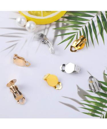 60 Piece Round Flat Back Clip-On Earring Findings in 3 Colors with Pads for DIY Jewelry Making - Buy Online on GoSupps.com