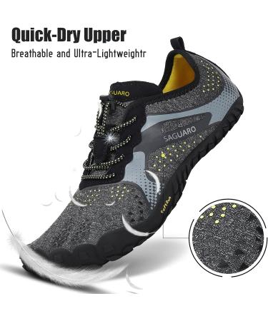 SAGUARO Unisex Barefoot Shoes - Breathable Lightweight Fitness Shoes with Wide Toe Box - Black 44 EU - Buy Online on GoSupps.com