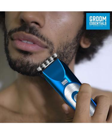 Groom Essentials Rechargeable Hair & Beard Trimmer for Men | Pro Clipper & Travel Kit with 3 Guides | Mustache & Face Razor - Buy Online on GoSupps.com