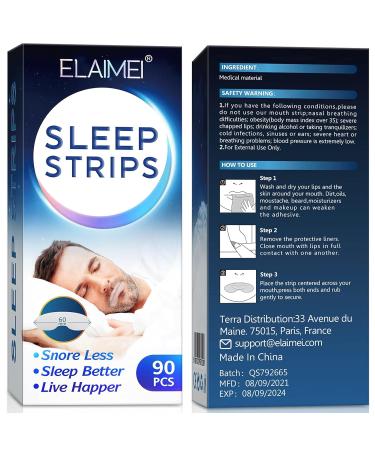 Snoring Solution Patch for Better Sleep | Anti-Snoring Mouth & Nasal Correction | Respiratory Support and Lip Breathing | American-Made Skin Care | White, One Size - Buy Online on GoSupps.com