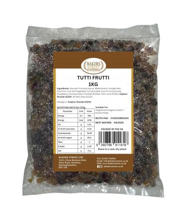Tutti Frutti 1kg | Mix Candied fruit pieces | Bright Coloured Candied Fruit | Dessert Icecream Toping Cakes Baking