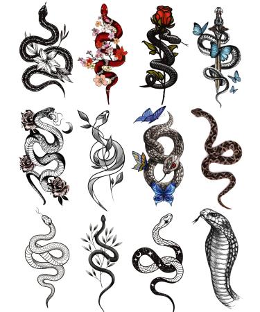 Kotbs 12 Sheets Snake Serpent Realistic Fake Tattoos That Look Real and Last Long  Adult Tattoos Temporary Tattoos for Men Women  Waterproof Tattoo Temparytattos Body Tattoos - Buy Online on GoSupps.com