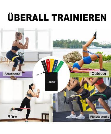 FNG8 Fitness Straps Set - Printed Exercises in German | 5 Resistance Levels | Skin-Friendly Latex Training Bands for Unisex Physio & Sports - Buy Online on GoSupps.com