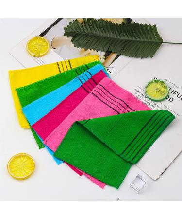 6 Pcs Korean Exfoliating Washcloth Set - Large Size Exfoliating Body Scrubber - Colorful Mitt for Removing Dry Skin - (5 Color Options) - Style 1 - Buy Online on GoSupps.com