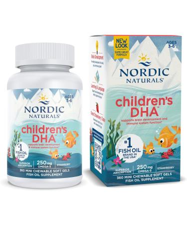 Nordic Naturals Children's DHA Strawberry Ages 3-6 250 mg 360 Mini Soft Gels