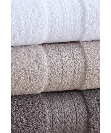 GNC ELEGANCE Set of 4 Soft Cotton Hand & Face Towels - Anthracite Tones | 50x85 cm | Luxurious Absorbency for Everyday Use - Buy Online on GoSupps.com