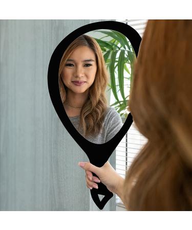 Zadro Large Hand Mirror with Handle - Salon Stylist's Big Handheld & Wall Mounted Black Onyx Mirror (19 x 10) - Buy Online on GoSupps.com