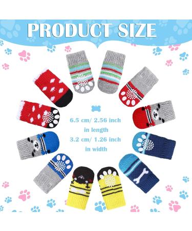 24 Pieces Non Slip Dog Socks for Small Dogs - Indoor Paw Protectors for Hardwood Floors - 6 Styles (Small) - Buy Online on GoSupps.com