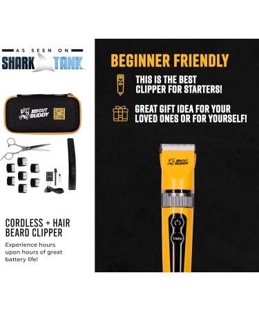 Shop The Cut Buddy Clipper & Grooming Set for Men - Cordless Hair & Beard Trimmer Waterproof Quiet Titanium Plated - Buy Online on GoSupps.com