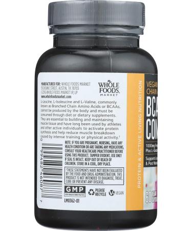 Whole Foods Market BCAA Complex 60 ct - High-Quality Amino Acids for Optimal Performance | Shop Internationally - Buy Online on GoSupps.com