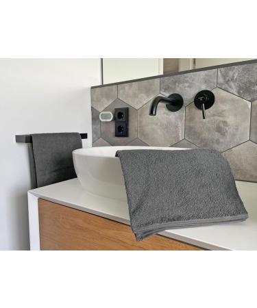 Zollner 10 Set Dark Gray Cotton Towels 50x100 cm - Soft Strong Washable Hotel Quality with Hanger - Buy Online on GoSupps.com