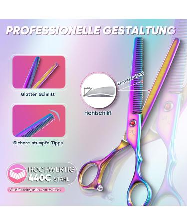 DRGSKL Professional Effilier Scissors - Rainbow Blender Grooming Scissors for Medium & Large Pets | Japanese Stainless Steel 440C - Buy Online on GoSupps.com