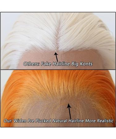 Orange Lace Front Wig - Long Straight Synthetic Hair for Black Women - Heat Resistant Fiber - Cosplay and Daily Wear - Buy Online on GoSupps.com