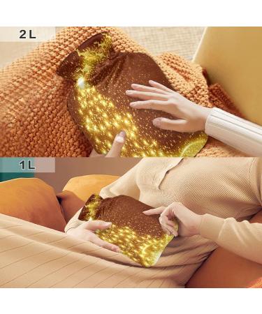 KCL Deci 2L Hot Water Bottle with Cover - Golden Christmas Tree Design | Foot Warmer Pain Relief & Heat Therapy - Buy Online on GoSupps.com