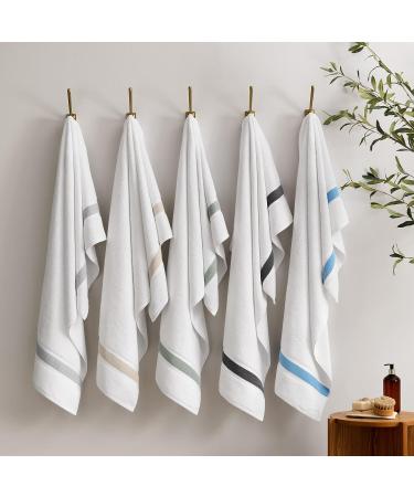 Aston & Arden 8-Piece Recycled Striped Turkish Washcloths Set - Soft & Absorbent Eco-Friendly Aegean Cotton Blend - 600 GSM - Decorative Towels for Bathroom, Home, Hotel, Salon - Wheat Beige - Buy Online on GoSupps.com