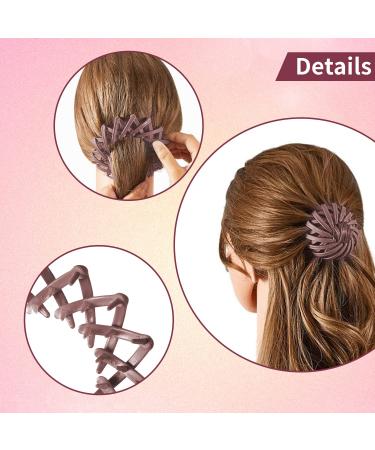 Luvadeyo Vintage Bird Nest Hair Clips - 3 Pack Big Hair Grippers for Women & Girls - Monochrome Pink/Green/Beige Hair Accessories - Buy Online on GoSupps.com