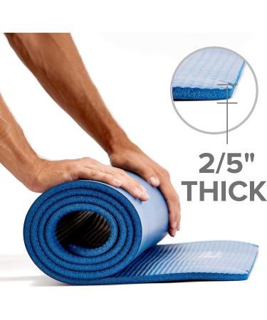 Gaiam Essentials Thick Yoga Mat 72 Fitness & Exercise Mat + Carrier Strap | 24 x 2/5 Orange - Buy Online on GoSupps.com