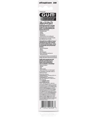 GUM End-Tuft Toothbrush for Hard-to-Reach Areas with Soft Bristles - Pack of 6 - Buy Online on GoSupps.com