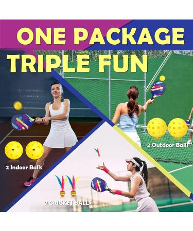 DULCE DOM Pickleball Paddles Set - USAPA Approved, Fiberglass Surface Racket with Balls & Bag, Ideal Training Equipment for Men & Women - Buy Online on GoSupps.com