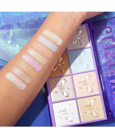 UCANBE Glistening Highlighter Makeup Palette - 8 Color Triple Baked Intensely Pigmented Powder for Luxurious Silky Shimmer Illuminating Glow - Buy Online on GoSupps.com