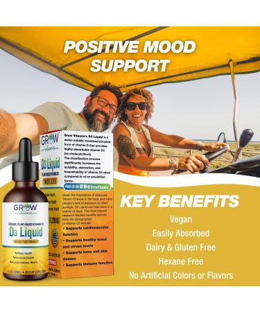 Plant-Based Micellized D3 Liquid 1200 IU for Children & Adults | Highly Absorbable Vitamin D3 Supplement for Bone, Cardiovascular & Immune Health - 750 Servings - Buy Online on GoSupps.com