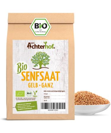 Organic mustard seeds seed seeds mustard grains (500g). Also white also known from the-Achterhof Ideal for mustard production Mustard 500 g (1 Pack)