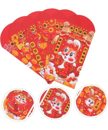 TEHAUX 24pcs 2023 Year of The Rabbit Red Packets Spring Festival Gift Bag 2023 Chinese Red Envelope Party New Wedding Decorations for Ceremony Traditional Red Pocket Coin Paper Unique 4X Assorted Color 4 17X9CM - Buy Online on GoSupps.com