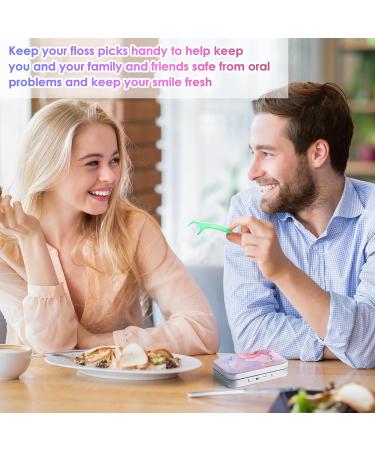 Gerkia Portable Dental Floss Box | Travel-Friendly Dental Floss Picks & Silk Dispenser | Pink Marble Design - Buy Online on GoSupps.com