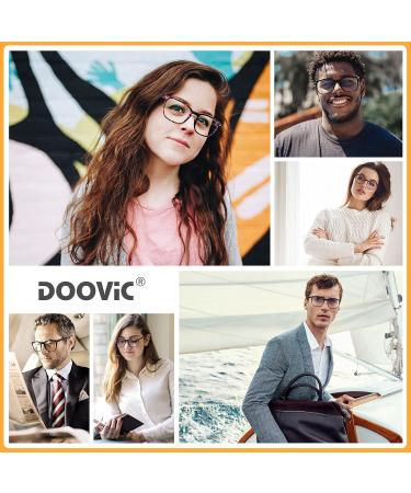 DOOViC Blue Light Filter Reading Glasses - Square Frame Large Lenses Prescription Strength 3.0x Black - Optimize Eye Comfort for International Shipping - Buy Online on GoSupps.com