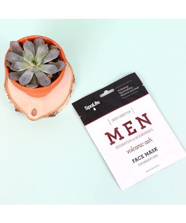 SpaLife Men's Volcanic Ash Facial Masks - Hydrating, Purifying, Anti-Aging, Detoxifying & Soothing - 10 Masks - Buy Online on GoSupps.com