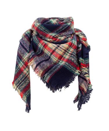 HANXIULIN ladies cotton scarf autumn scarf classic poncho scarves flowers cover multi-purpose scarf for women Scarf A Marine