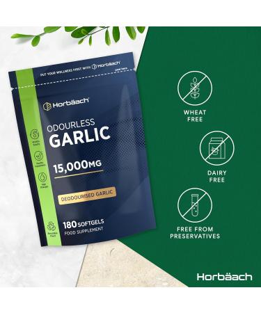 Ail Inodore G lules 15000mg | 180 Gelules | Haute R sistance | Odourless Garlic Capsules | par Horbaach - Buy Online on GoSupps.com