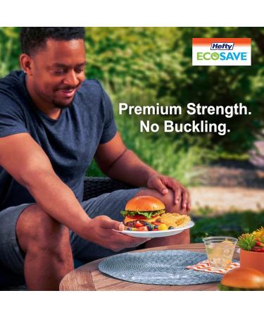 "Hefty ECOSAVE Compostable Disposable Paper Plates Dinner 10" 125 Count - Buy Online on GoSupps.com