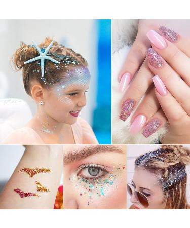 Blue Holographic Chunky Glitter Mix - 3.5oz (100g) for Nail, Body, Face, Hair, Slime & Epoxy Resin - Buy Online on GoSupps.com