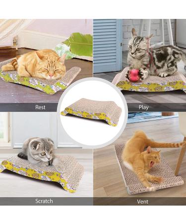 PrimePets 2 Pack Reversible Cardboard Cat Scratcher Pads with Catnip - Corrugated Cat Scratching Lounge Sofa Bed Replacement Pad - Buy Online on GoSupps.com