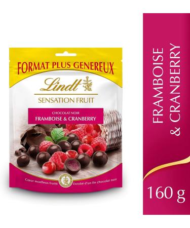 Lindt Fruit Sensation Dark Chocolate Raspberry & Cranberry - 160g - Buy Online on GoSupps.com
