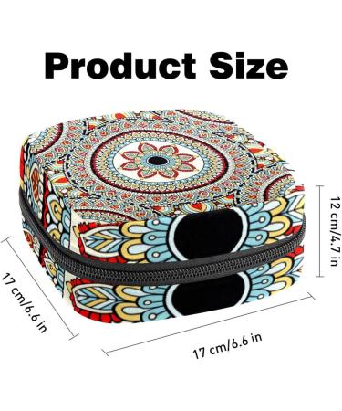 Stylish Portable Women's Binding Storage Bags for Menstrual Cups Pads & Tampons - Perfect for Teen Girls | Mandala & Psychedelic Henna Designs - Buy Online on GoSupps.com