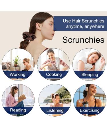 Scrunchies for Women Hair Ties Bands Satin Hair Scrunchies for Girls Big Scrunchies for Women's Thick Curly Hair Ponytail Holders Cute Pony Tails No Crease Hair Ties No Damage - Buy Online on GoSupps.com