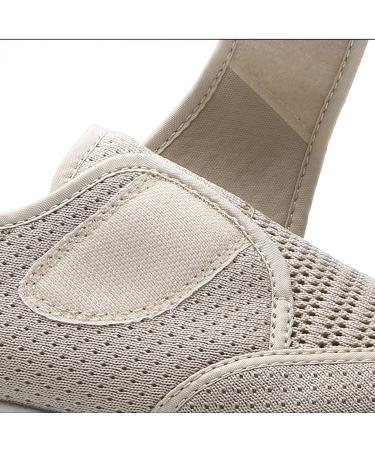 MisFun Women's Wide Diabetic Shoes for Swollen Feet - Breathable & Medical for Diabetics and Edema - Size 9 Beige - Buy Online on GoSupps.com