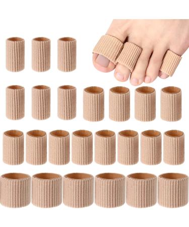 24 Pieces Toe Cushion Tube 0.98 Inches Toe Tubes Sleeves Soft Gel Corn Pad Protectors for Cushions Corns, Blisters, Calluses, Toes and Fingers, 3 Size (Mixed Size Toe Cushion Tube, 24 Pieces)