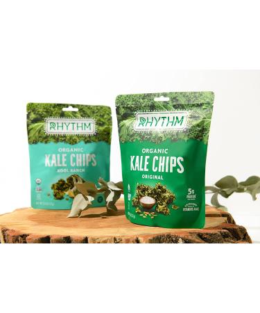 Rhythm Superfoods Kale Chips Variety Pack - Original, Zesty Nacho, Kool Ranch, Mango Habanero - 2.0 Oz (Pack of 4) - Organic, Non-GMO, Vegan, Gluten-Free Superfood Snacks - Buy Online on GoSupps.com