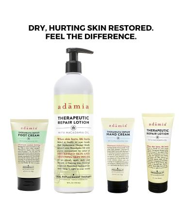 Adamia Therapeutic Repair Foot Cream 4oz Tube - Macadamia Nut Oil, Promega-7 - Fragrance-Free, Paraben-Free, Non-GMO - Buy Online on GoSupps.com