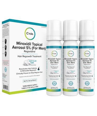 Regoxidine Men's 5% Minoxidil Foam (3-Month Supply) Helps Restore Vertex Hair Loss and Supports Hair Regrowth for Thinning Hair with Unscented Topical Aerosol Treatment Unscented Foam 2.11 Ounce (Pack of 3) - Buy Online on GoSupps.com