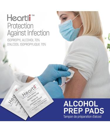 Heartli Alcohol Prep Pads 2-Ply Isopropyl Alcohol 70% Swabs Sterile Thick Cotton Gauze Wipes Individually Wrapped Antiseptic Latex Free Disinfectant Medium 6x3cm - (200 Pads) - Buy Online on GoSupps.com