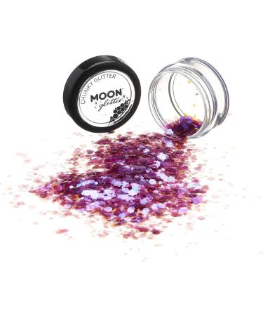 Moon Glitter Purple Iridescent Chunky Glitter - 3g - Cosmetic Festival Makeup for Face, Body, Nails, Hair & Lips - Buy Online on GoSupps.com