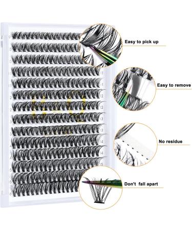 Cluster Lashes 50D-0.07D-11mm Individual Lashes 280 Clusters False Eyelash Extensions DIY Kit - 50D-0.07D 11mm - Buy Online on GoSupps.com