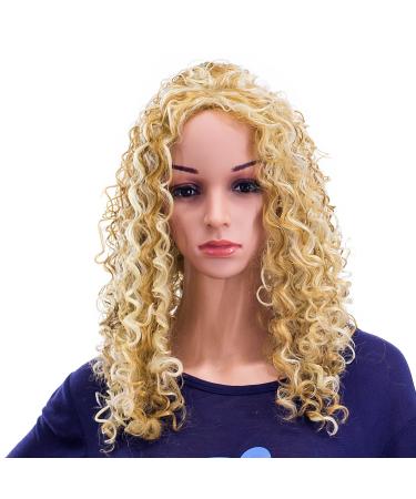 SWACC 20-Inch Big Bouffant Curly Wig for Women - Synthetic Heat Resistant Hair Piece with Cap | Strawberry Blonde/Bleach Blonde Highlights (27H613 - Buy Online on GoSupps.com