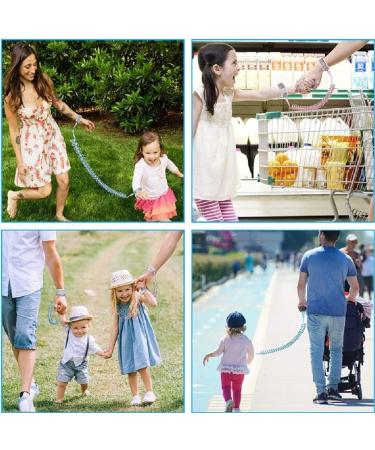 1.5M Toddler Leash & Wrist Strap for Walking | 360 Rotating Wrist Reins | Anti Lost Wrist Link for Kids | Elastic Wire Cord | Pink - Buy Online on GoSupps.com